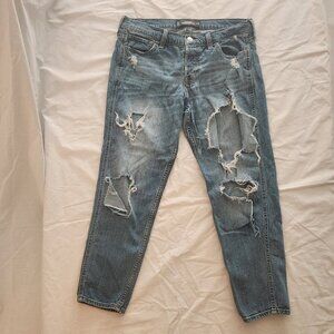 Hollister Ultra Distressed Destroyed Vintage Boyfriend Denim Jeans Size 5 / 27